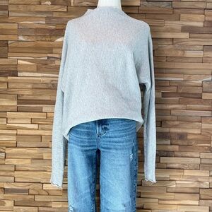 perfectwhitetee | Sweatshirt | Cut Mock Neckline | grey | XS